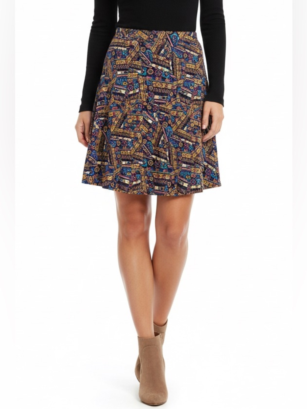 LuLaRoe Azure • A-Line Skirt • Mosaic Pattern